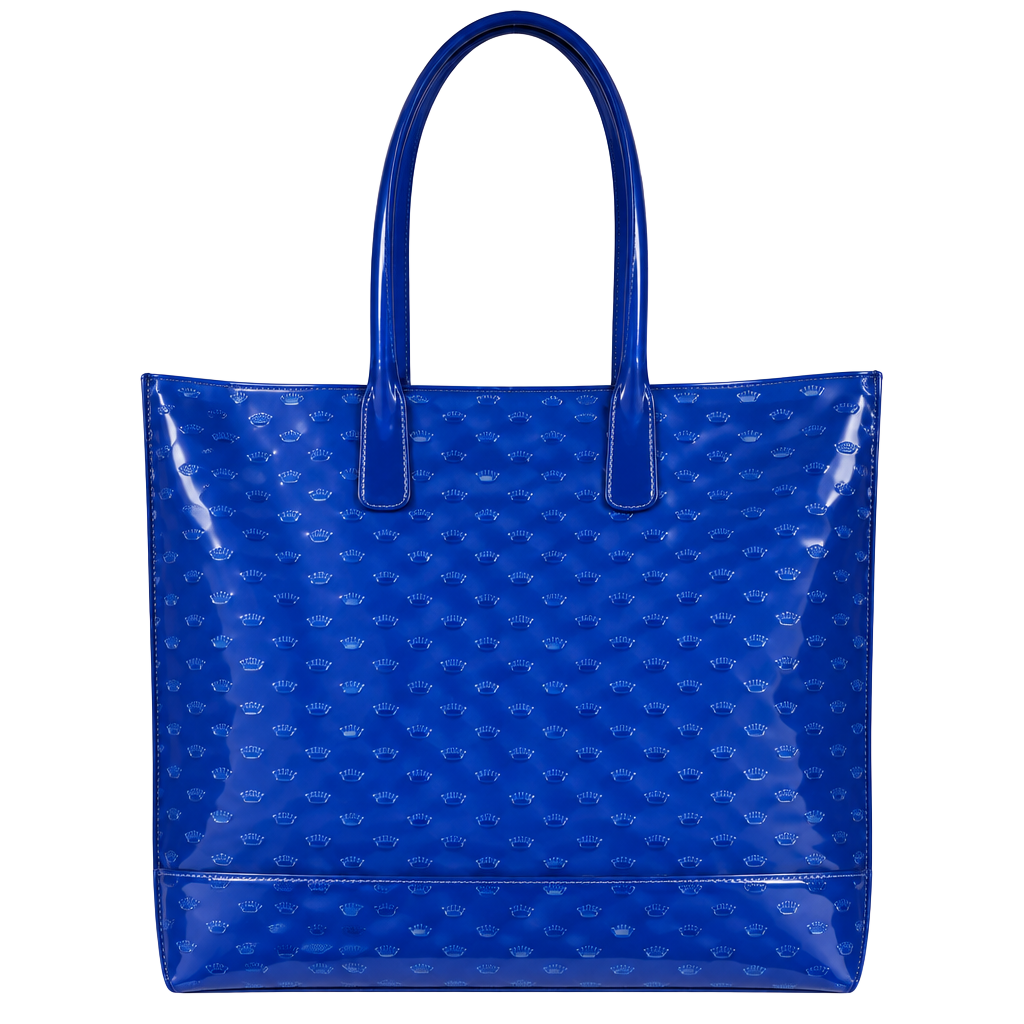 Juicy Couture Jelly Tote Bag Blue Crown Debossed 1