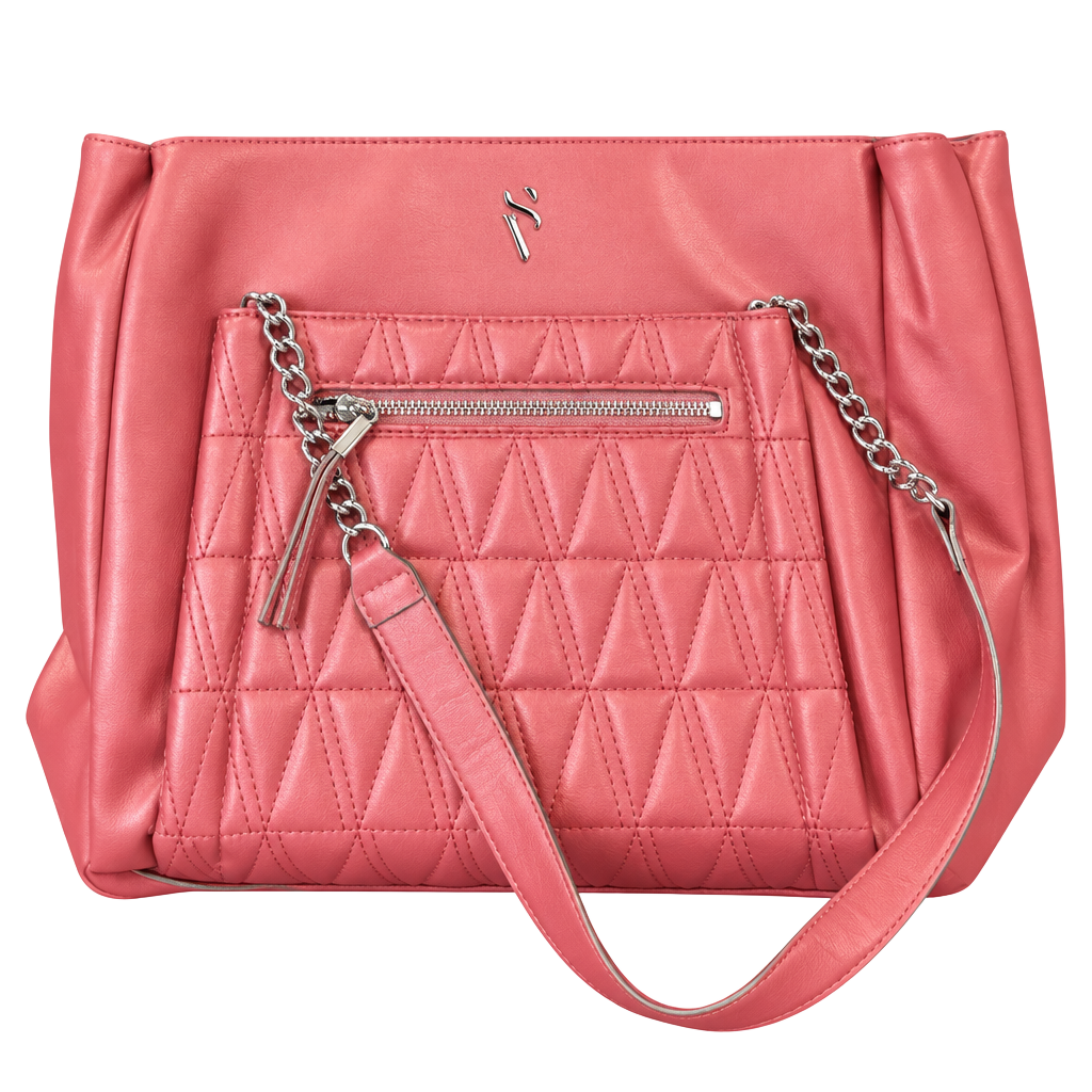 Simply Vera Vera Wang Burgundy Quilted Handbag Purse 1