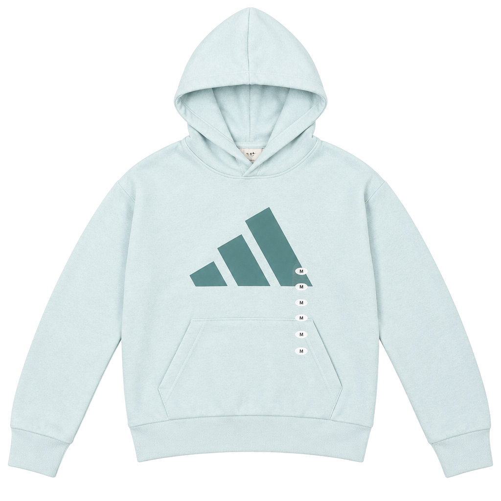 Adidas Girls Loose Fit Hoodie Size M 10/12 Halo Mint 1