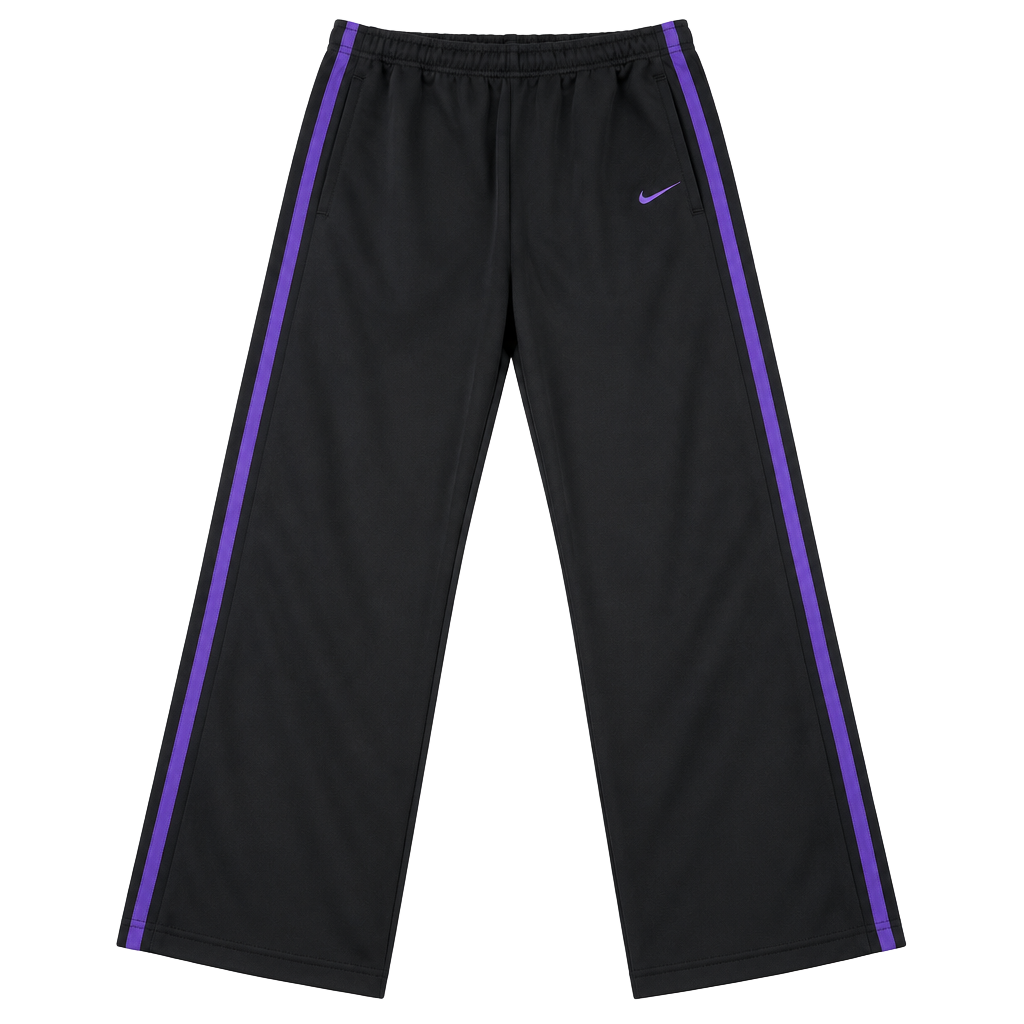 Nike Track Pants Size 2XL Black Purple Striped Athletic Pants 1