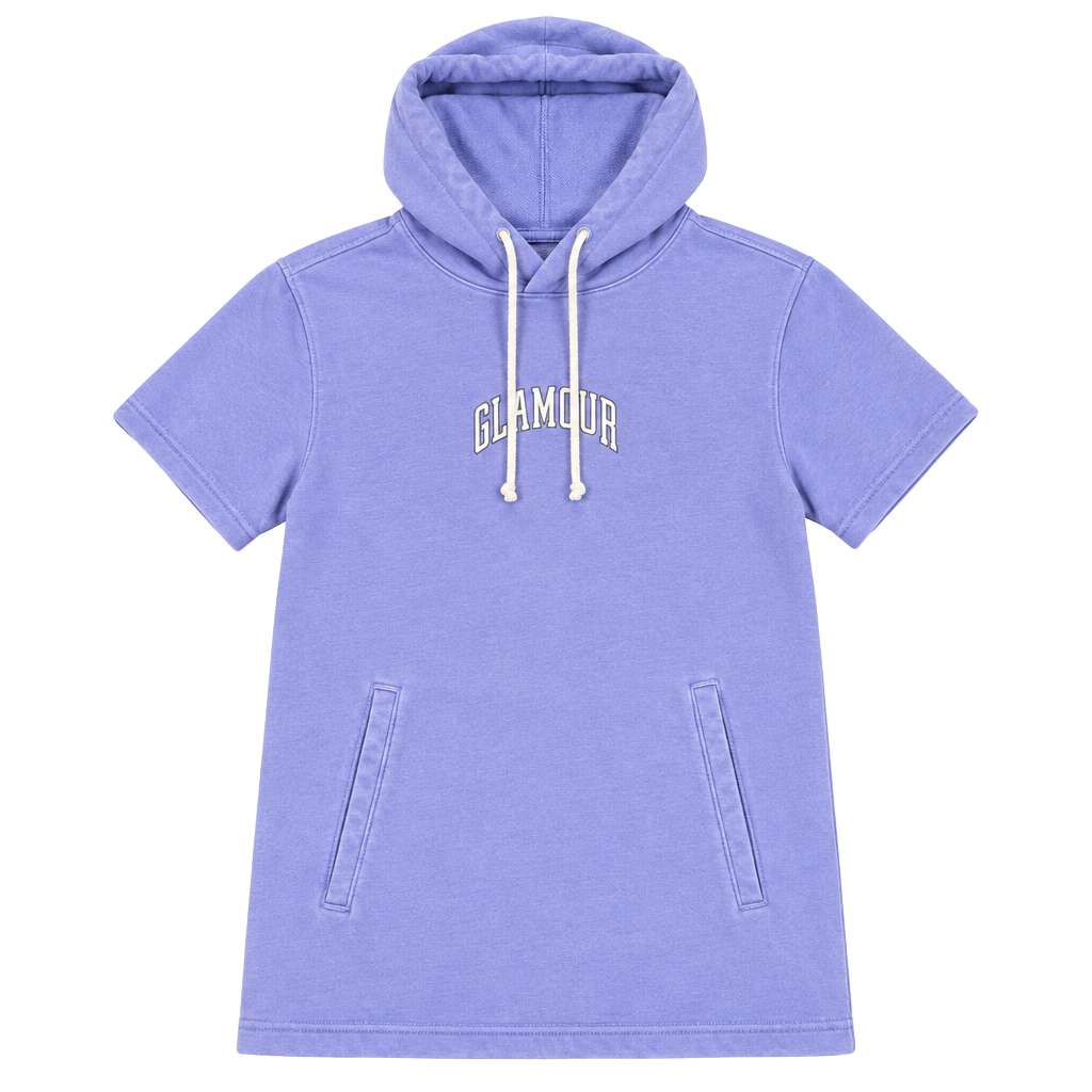 Under Armour Short Sleeve Hoodie Size S Purple Graphic Logo 1