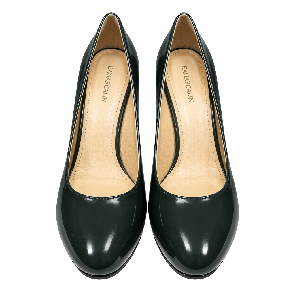 Enzo Angiolini Platform Pumps Patent Leather Gray 1