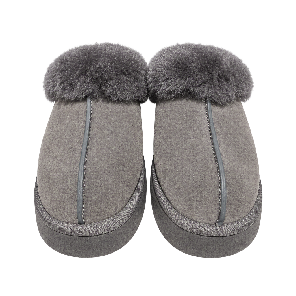 UGG Disquette Slippers Charcoal Gray Suede Platform 1