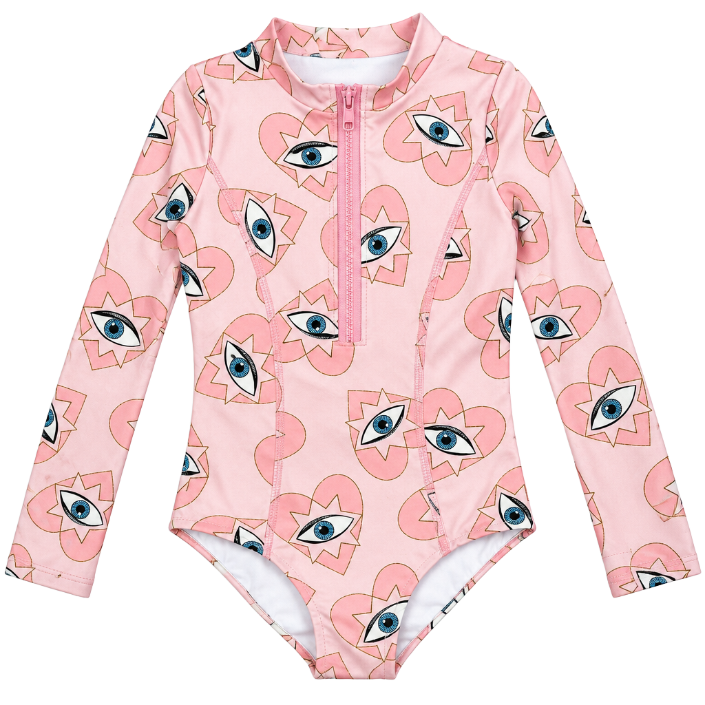 Submarine Scooba Doo Long Sleeve Swimsuit Pink Evil Eye 1