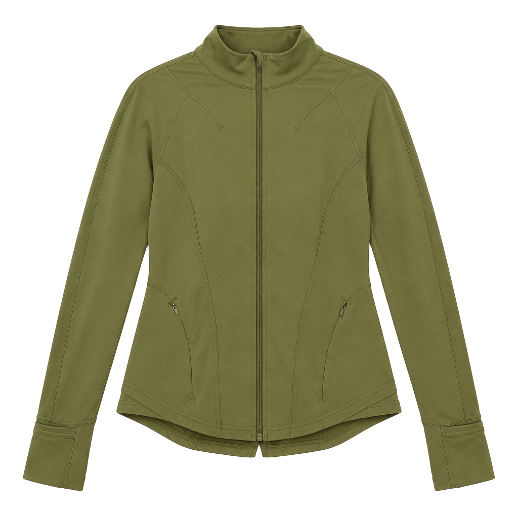 Lululemon InStill Jacket Size 8 Green Full Zip Athletic 1