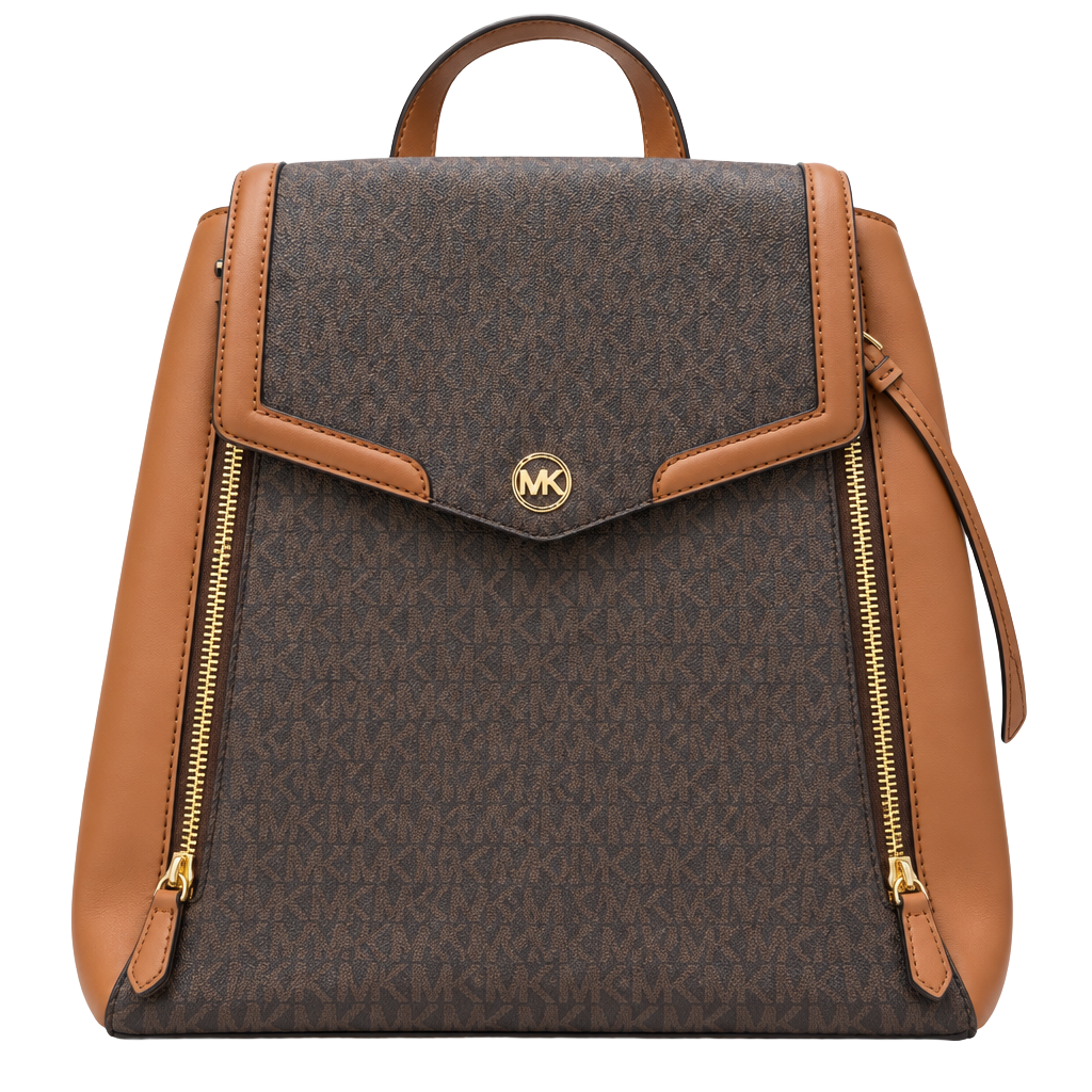 Michael Kors Freya Medium Backpack Brown Acorn Logo 1