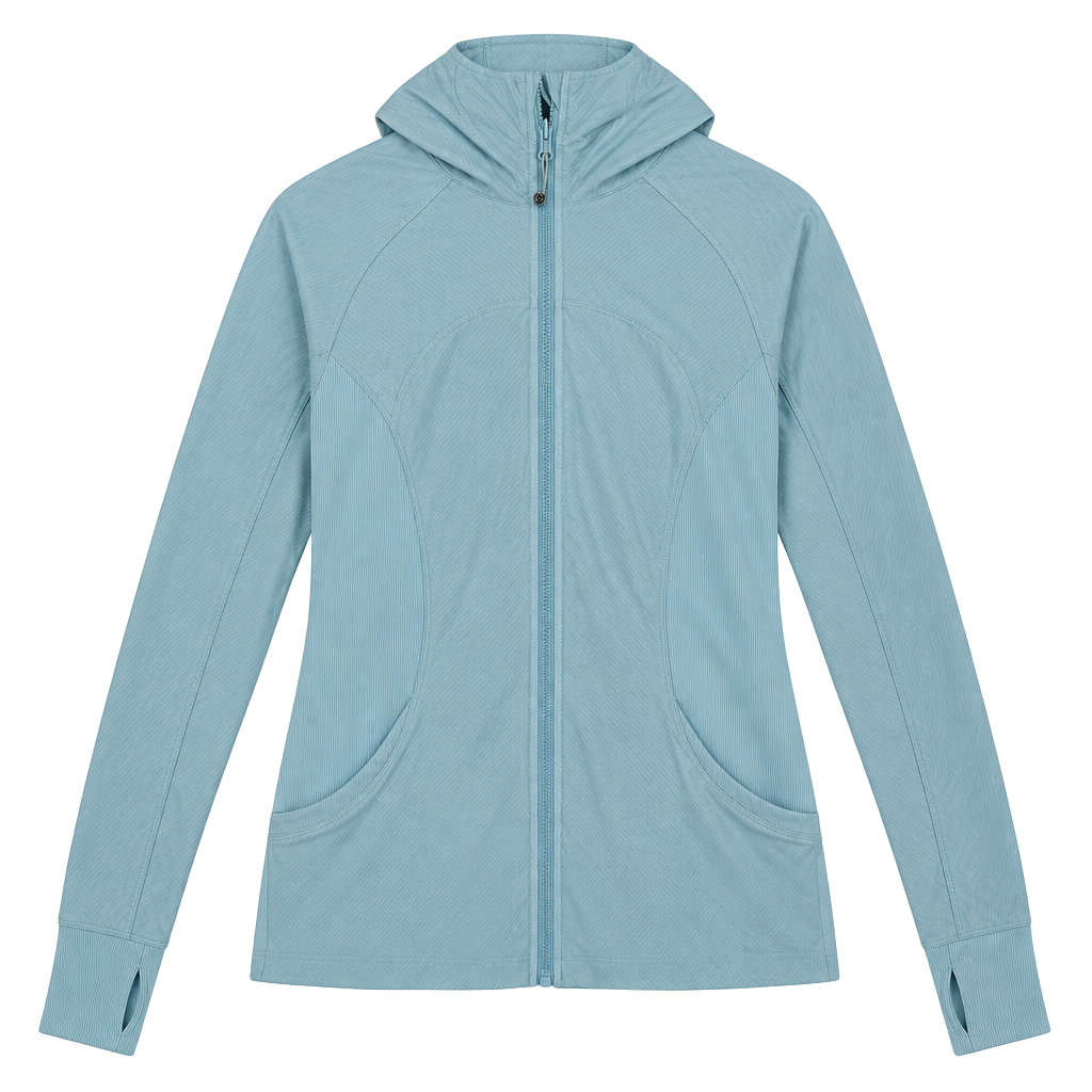Lululemon In Flux Jacket Size 8 Light Blue Full Zip Hooded 1