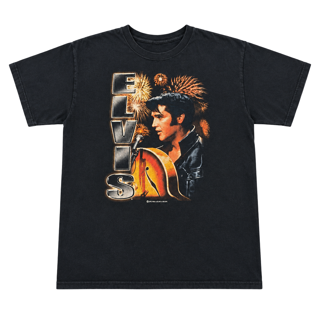 Gildan Elvis Presley Graphic T-Shirt Size L Black 1