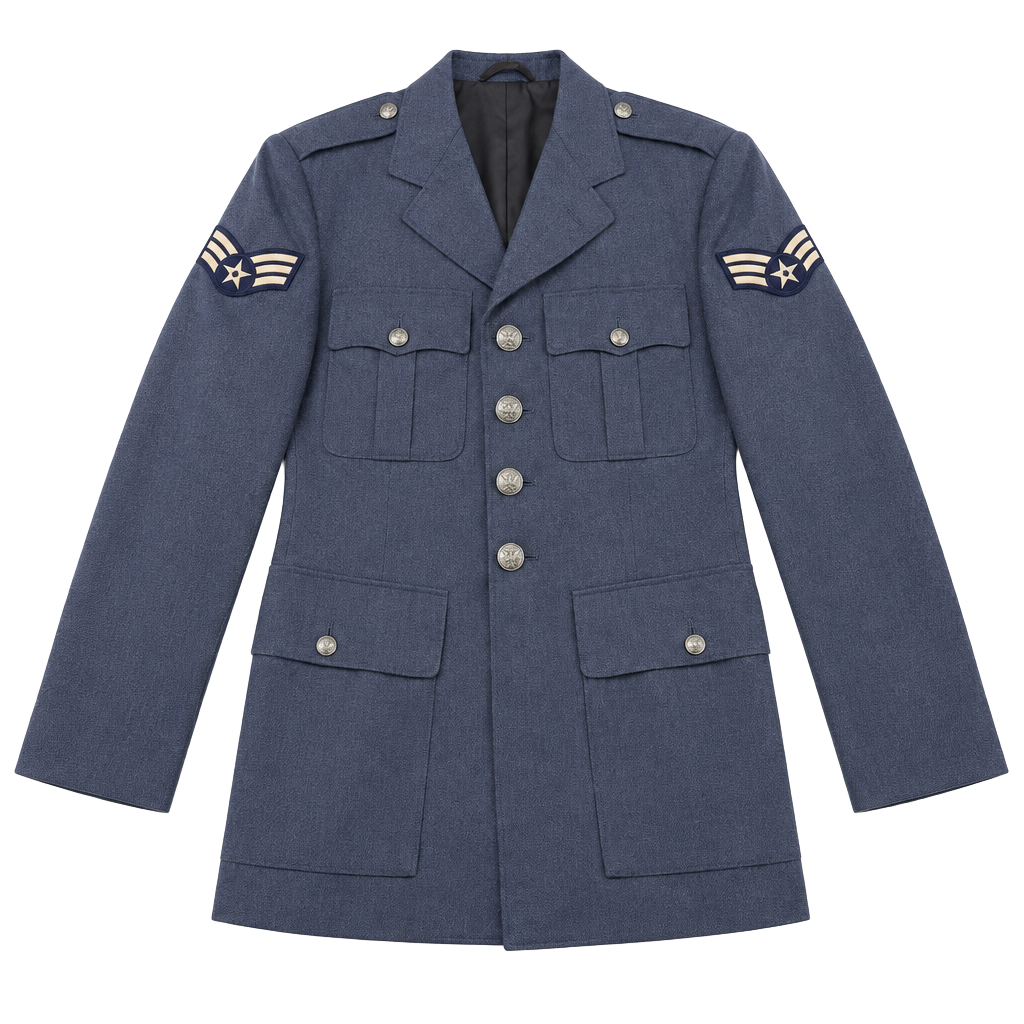 USAF Vintage Military Dress Jacket Size 38L Wool Blue 1