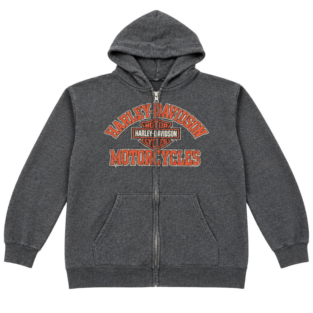 Harley-Davidson Zip-Up Hoodie Size XL Gray El Paso Texas Motorcycles 1