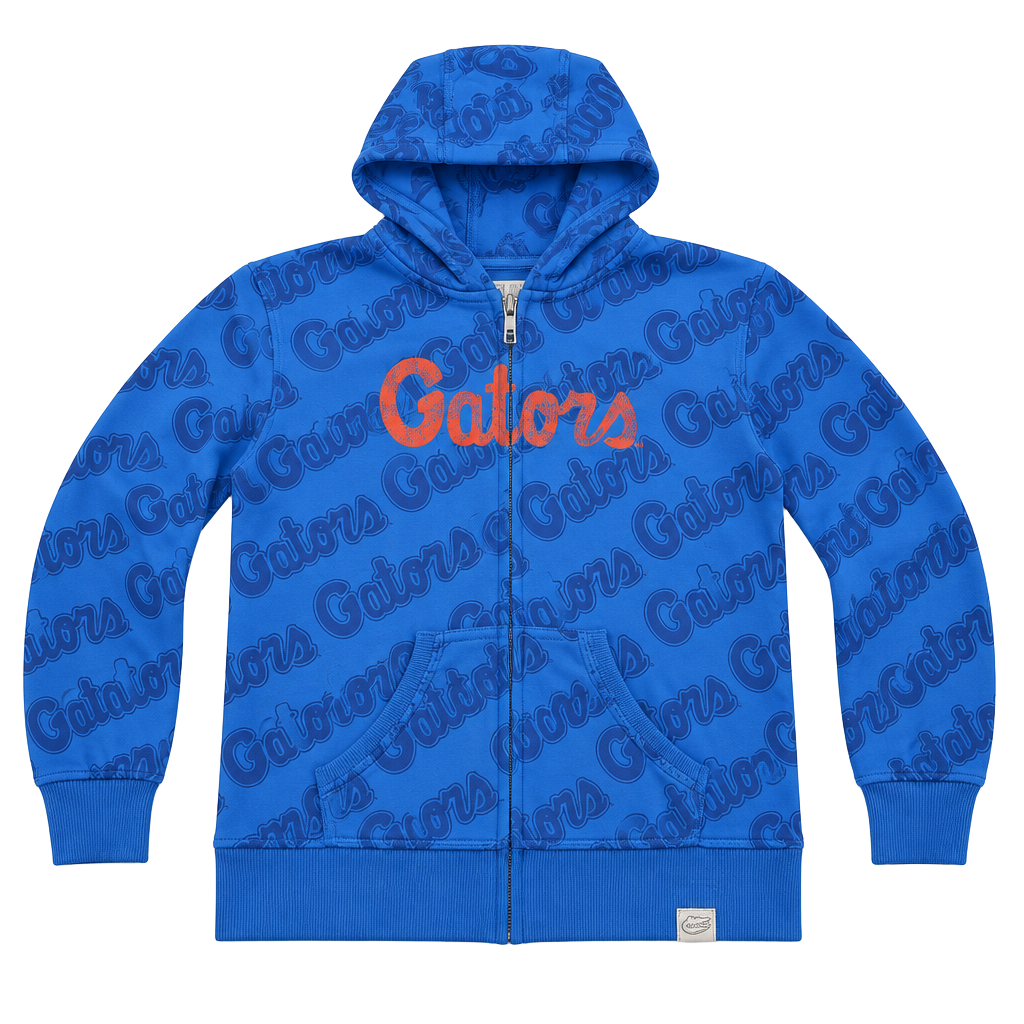 Women's Nike Gators Zip Up Hoodie Size L Blue All Over Print Sweatshirt 1