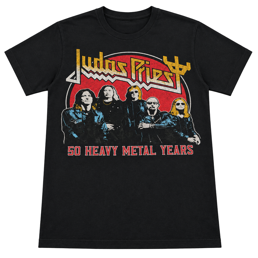 Judas Priest 50 Heavy Metal Years Tour T-Shirt Black Band Merch 1