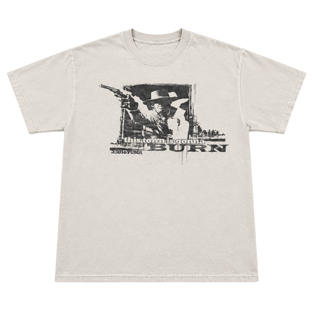 Hanes 3:10 to Yuma Movie Promo T-Shirt Size XL White This Town Is Gonna Burn 1