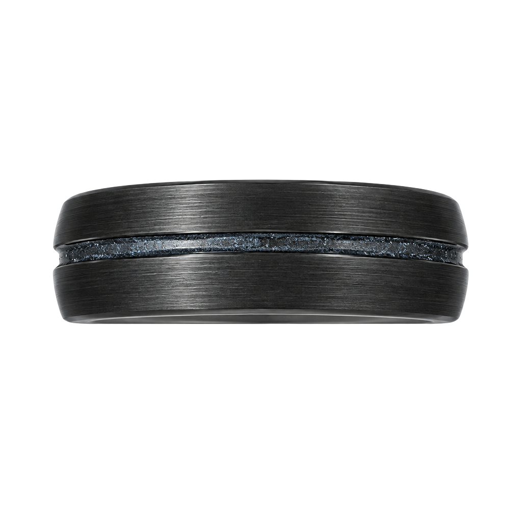 Triton Tungsten Carbide Ring TC.850 Black Blue Wedding Band 1