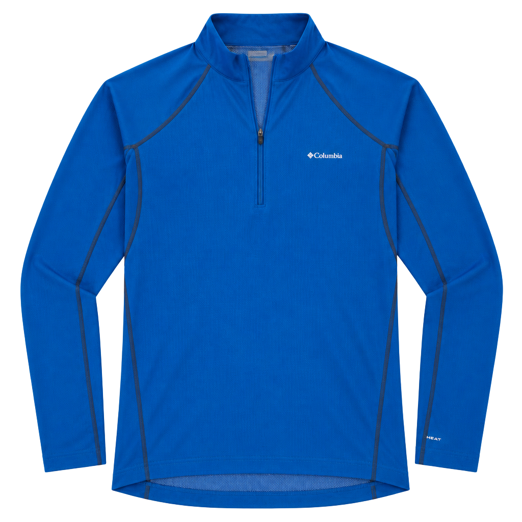 Columbia Omni-Heat Blue 1/4 Zip Long Sleeve Shirt Size L/G 1