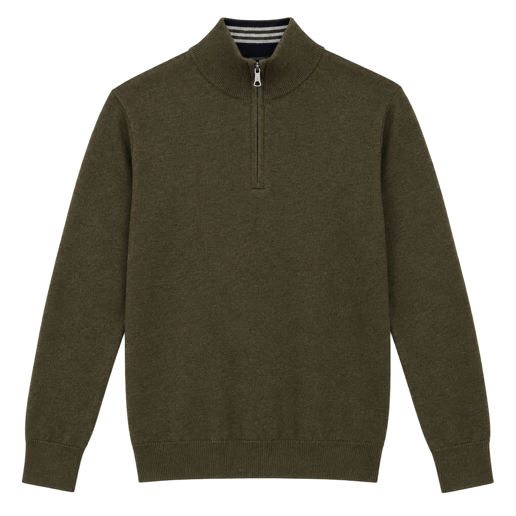Brooks Brothers Italian Yarn 1/4 Zip Sweater Size L Olive Green 1