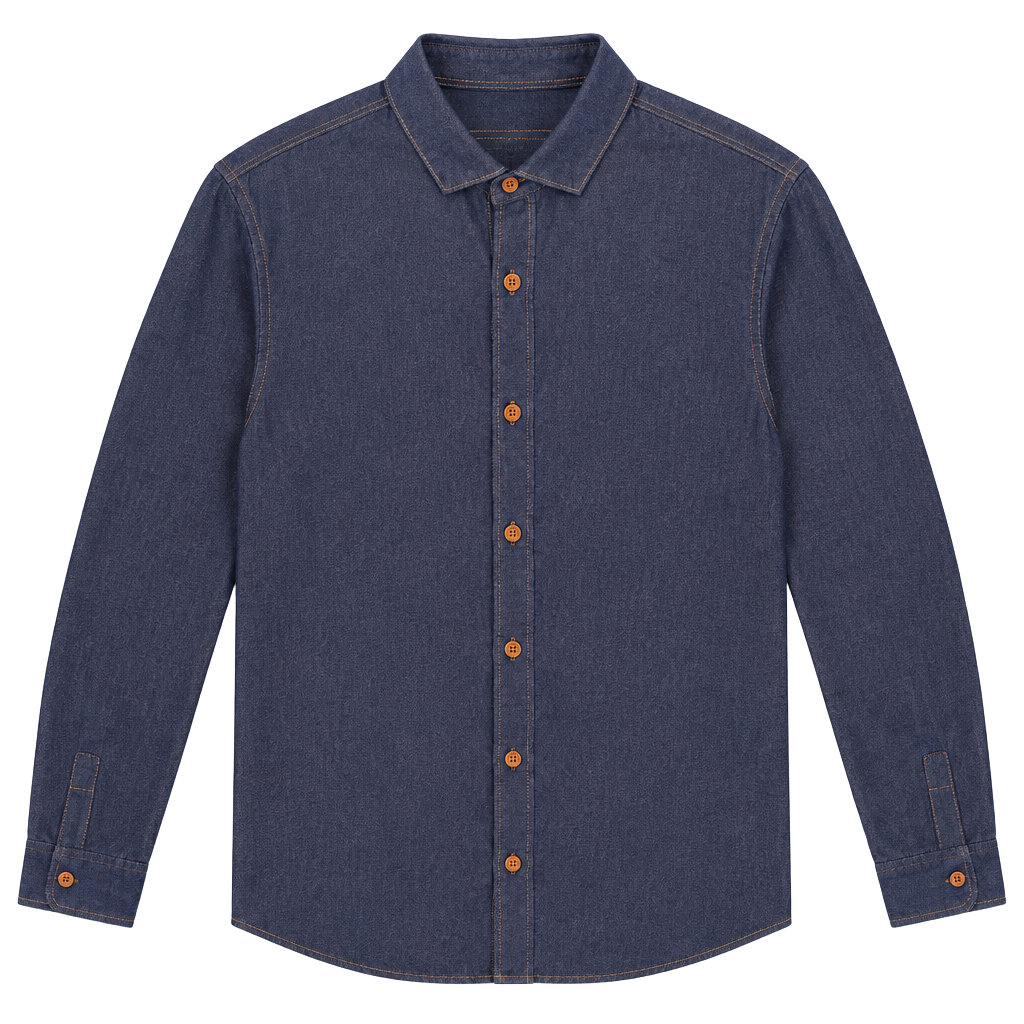 Zara Man Denim Shirt Size S Blue Slim Fit Long Sleeve Button Up 1