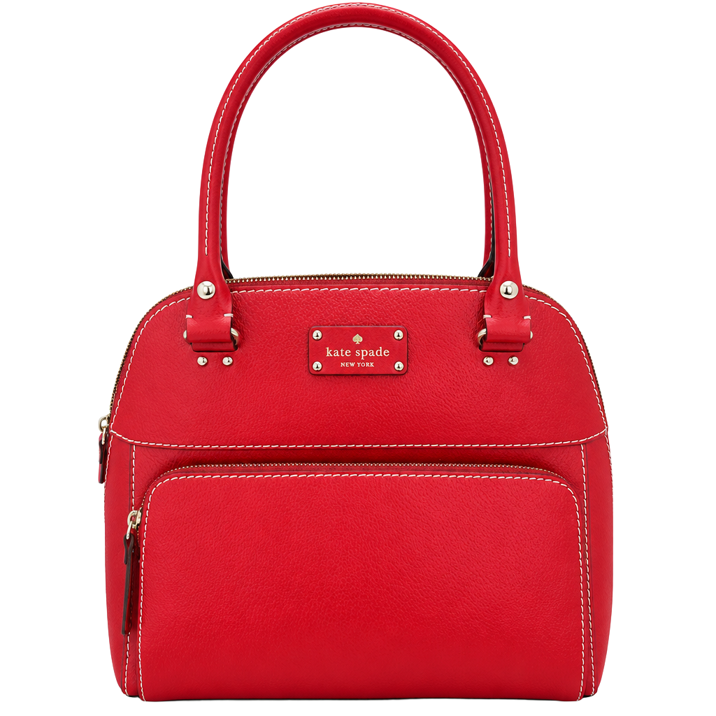 Kate Spade New York Red Leather Top Handle Satchel Bag 1