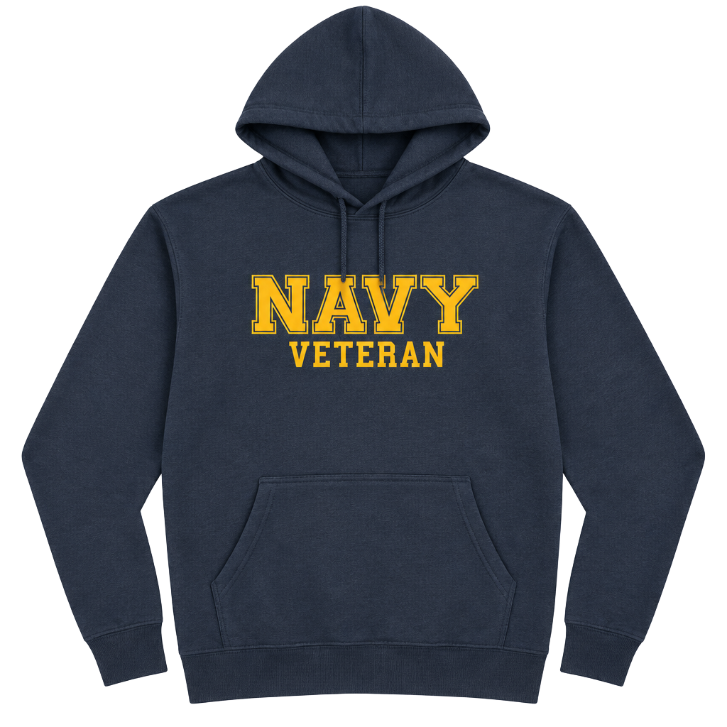 America's Navy Navy Veteran Hoodie Size XL Blue Yellow Graphic Sweatshirt 1