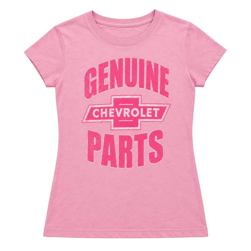 Chevrolet Genuine Parts T-Shirt Size L Pink Logo Graphic 1