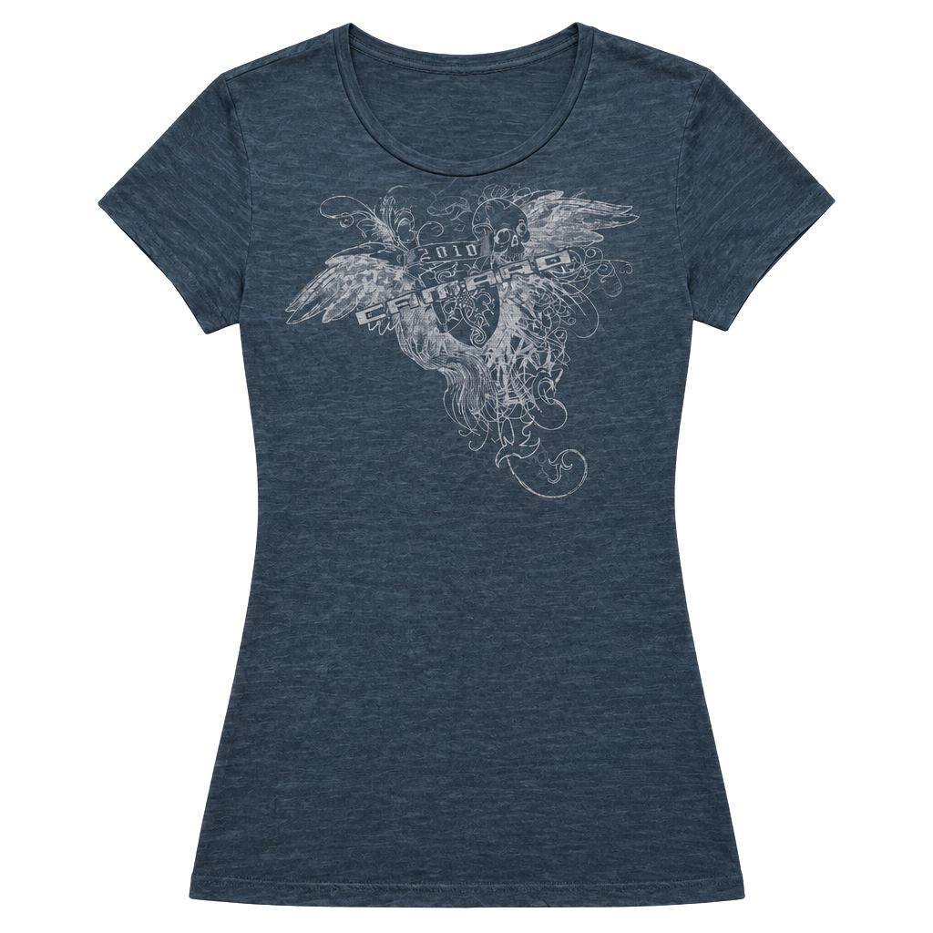Kavio! 2010 Camaro Graphic T-Shirt Size Large Blue Burnout Skull 1