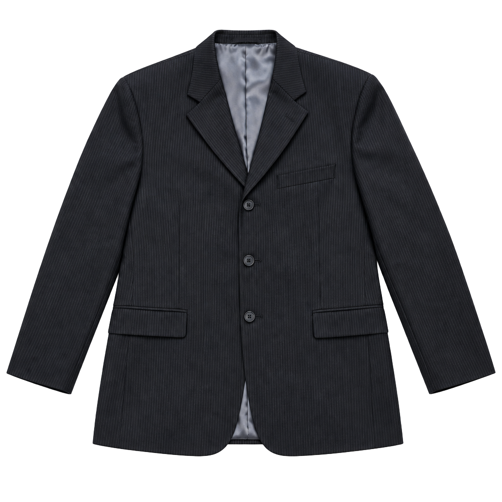 J. Ferrar Pinstripe Wool Blazer Suit Jacket Black 1