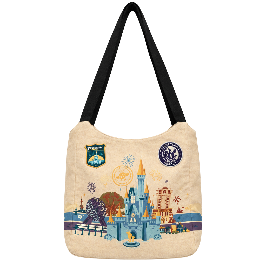 Disney Walt Disney World Parks Discover The Magic Canvas Tote Bag Patches 1