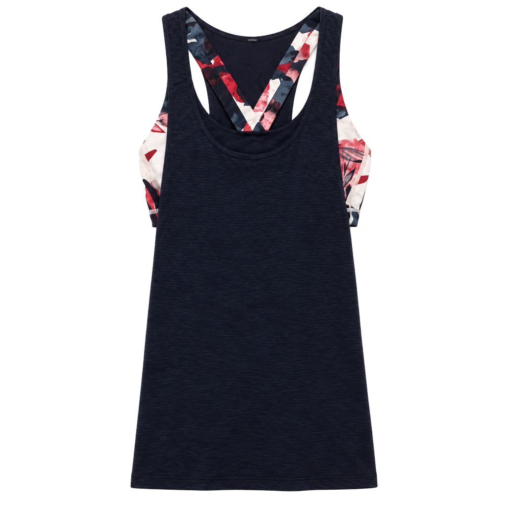Lululemon Stash It Tank Size 8 Blue Floral Built-In Bra 1