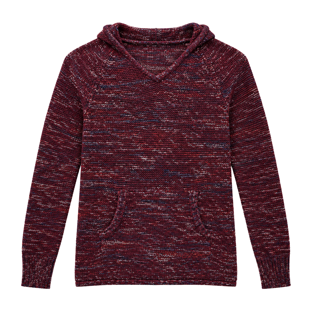 Eddie Bauer Hooded Sweater Size XS Marled Knit Pullover 1