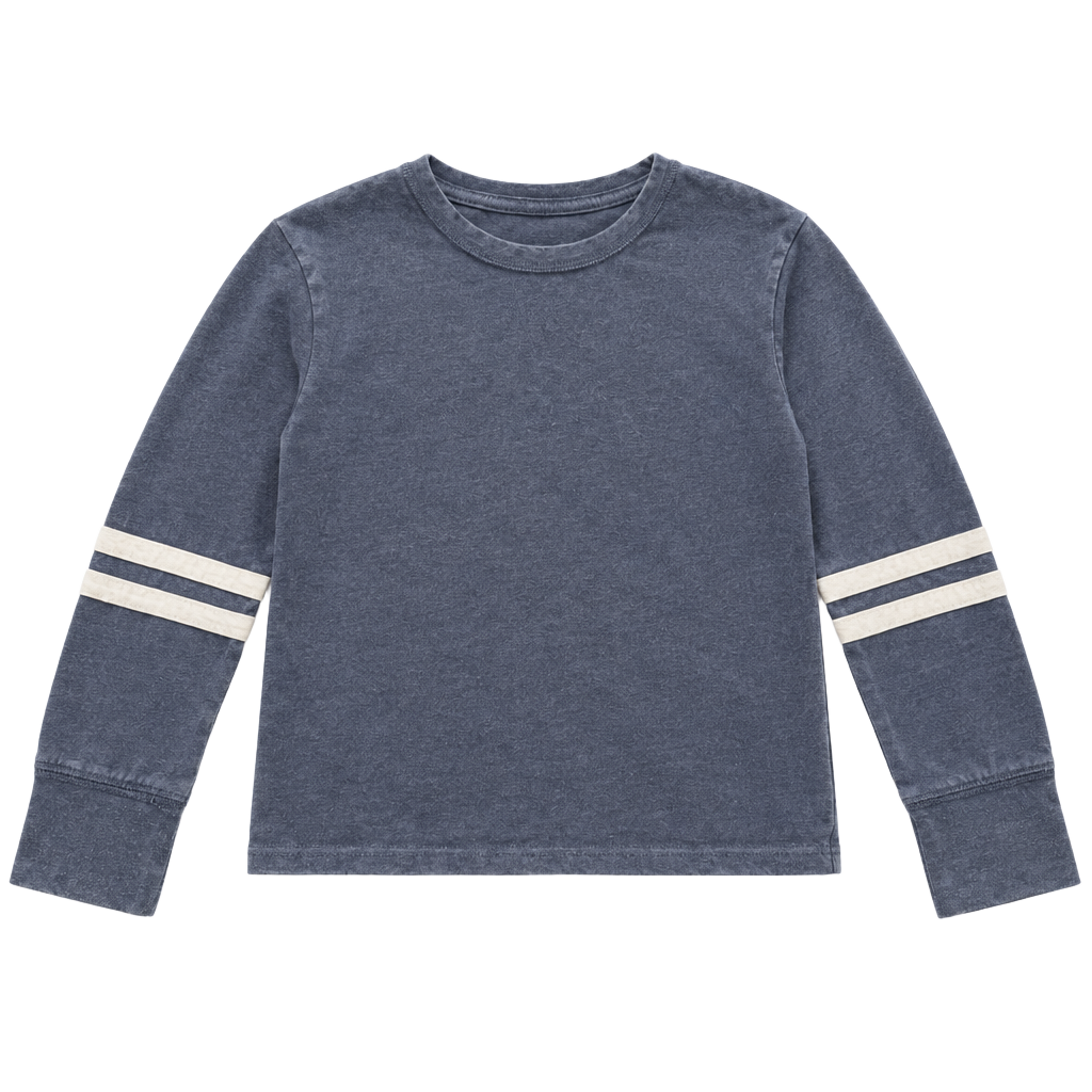 So Favorite Long Sleeve Boxy Tee Size S Blue Striped girls size 7 1