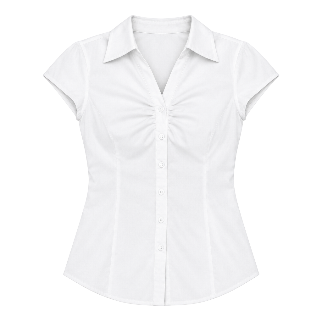 Princess Polly White Silhouette Button Up Fitted Blouse 1