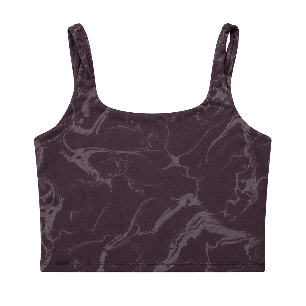 Mauve Marble Crop Sports Bra 1