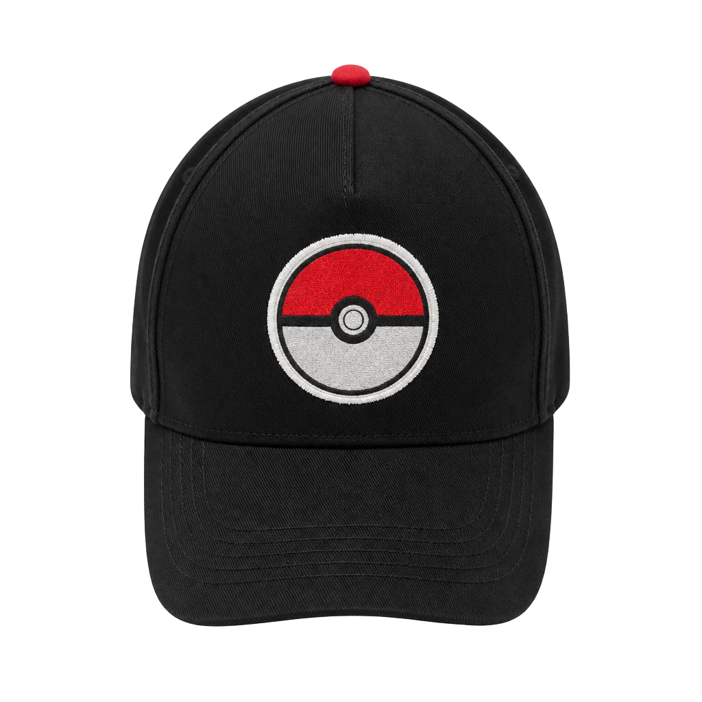 Pokemon Pokeball Black Snapback Ball Cap with Graphic Flat Bill (2016) 1