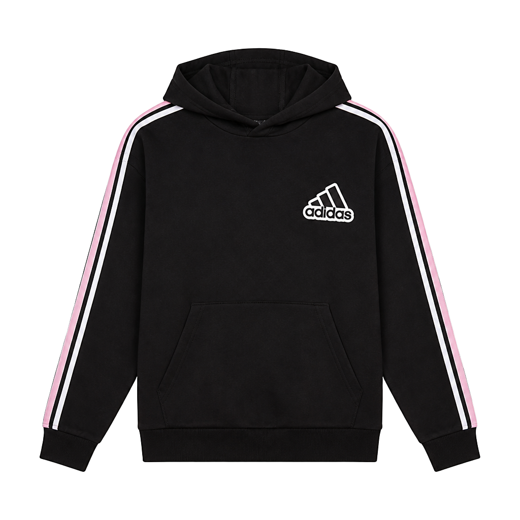 adidas Boys 8-20 Allover Print Fleece Hoodie (regular, Black) 1