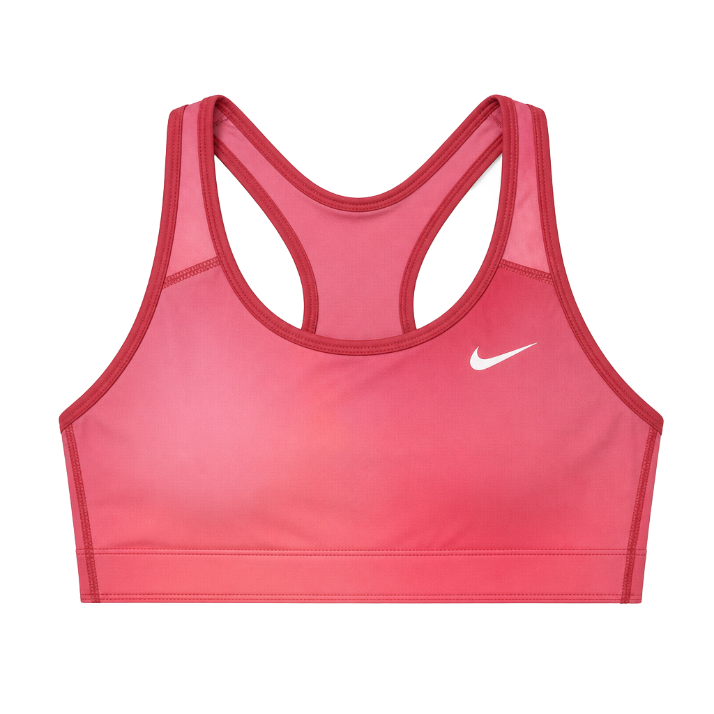 Nike Girls' Dri-FIT Swoosh Medium Sports Bra - Pink Ombré 1