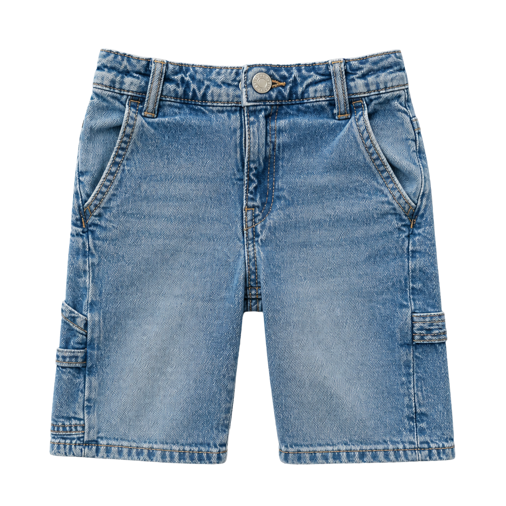 H&M Kids Denim Blue Carpenter Shorts Size 5T 1