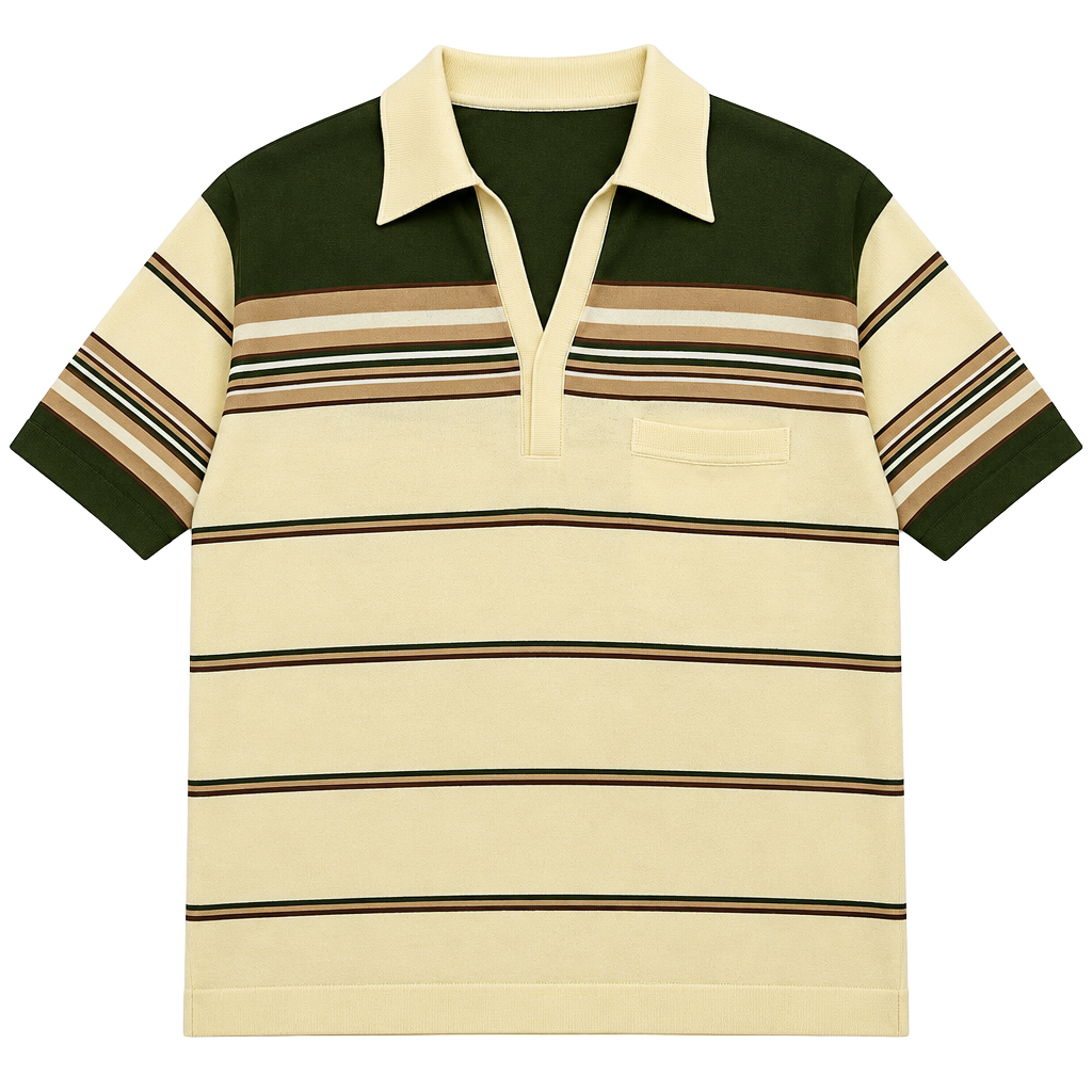 Mon Pierre Vintage Striped Polo Shirt Size M 1