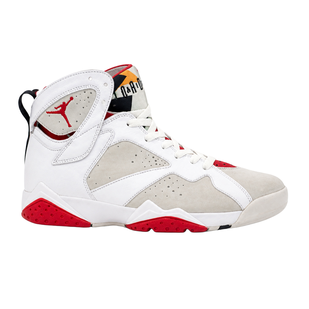 Jordan Air Jordan 7 Retro Hare High Top Sneaker White Red Beige Leather 1