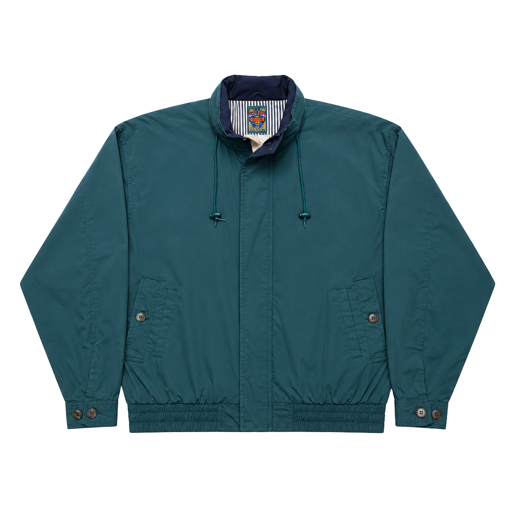 G2000 Vintage Hooded Jacket Size XL Dark Teal Cotton Blend 1