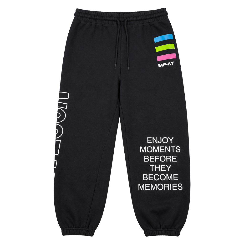 MF-87 Enjoy Moments Before They Become Memories Graphic Sweatpants 1