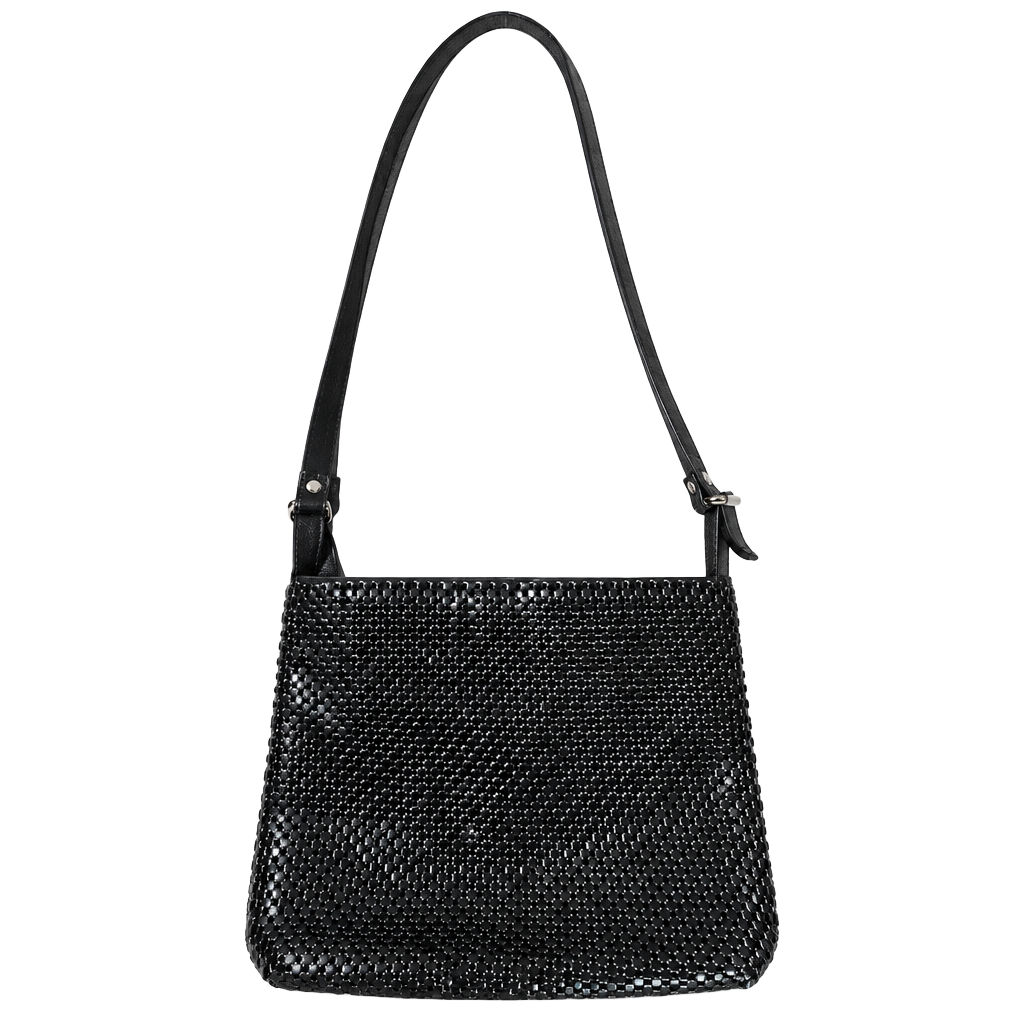 Whiting and Davis Vintage Black Mesh Shoulder Bag 1
