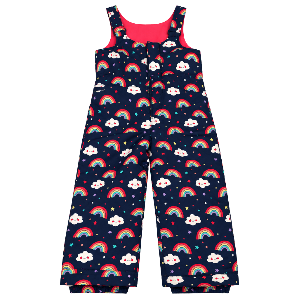 Pink snow suit rainbows and clouds new 1
