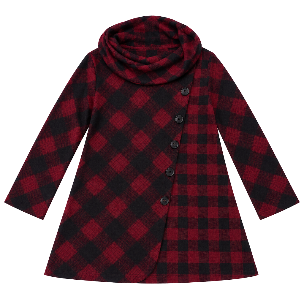 Robert Louis Plaid Cowl Neck Top Size S 1