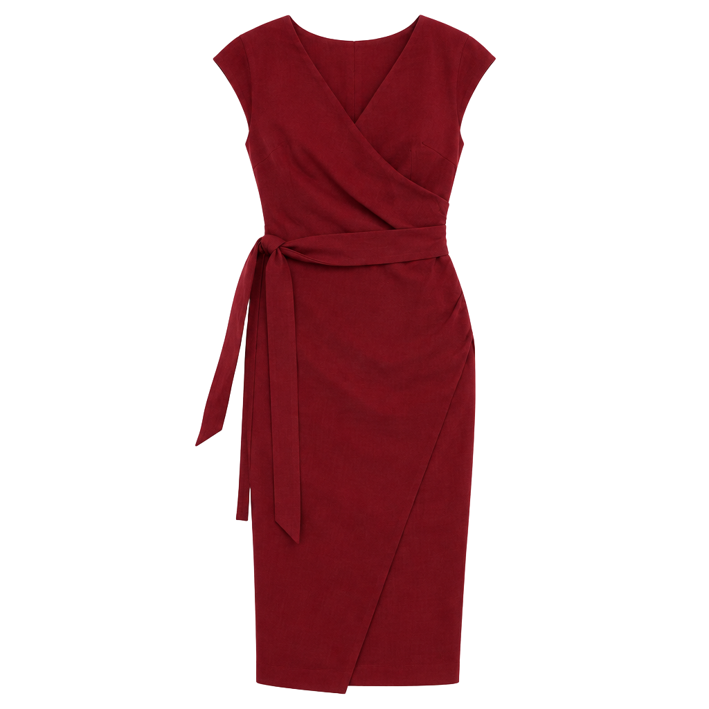 Muxxn Red Wrap Pencil Dress 1