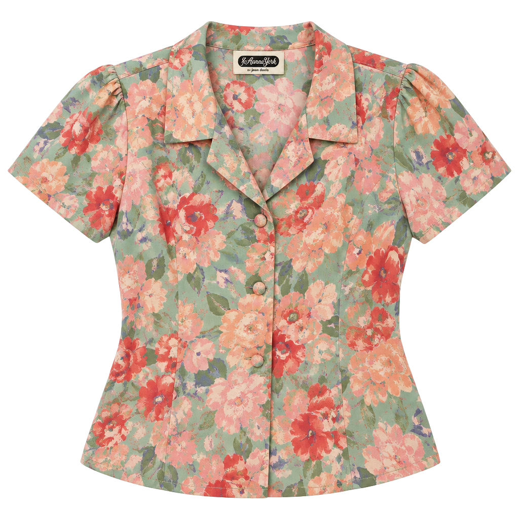 Jo Hanna York by Joan Davis Floral Blouse 1