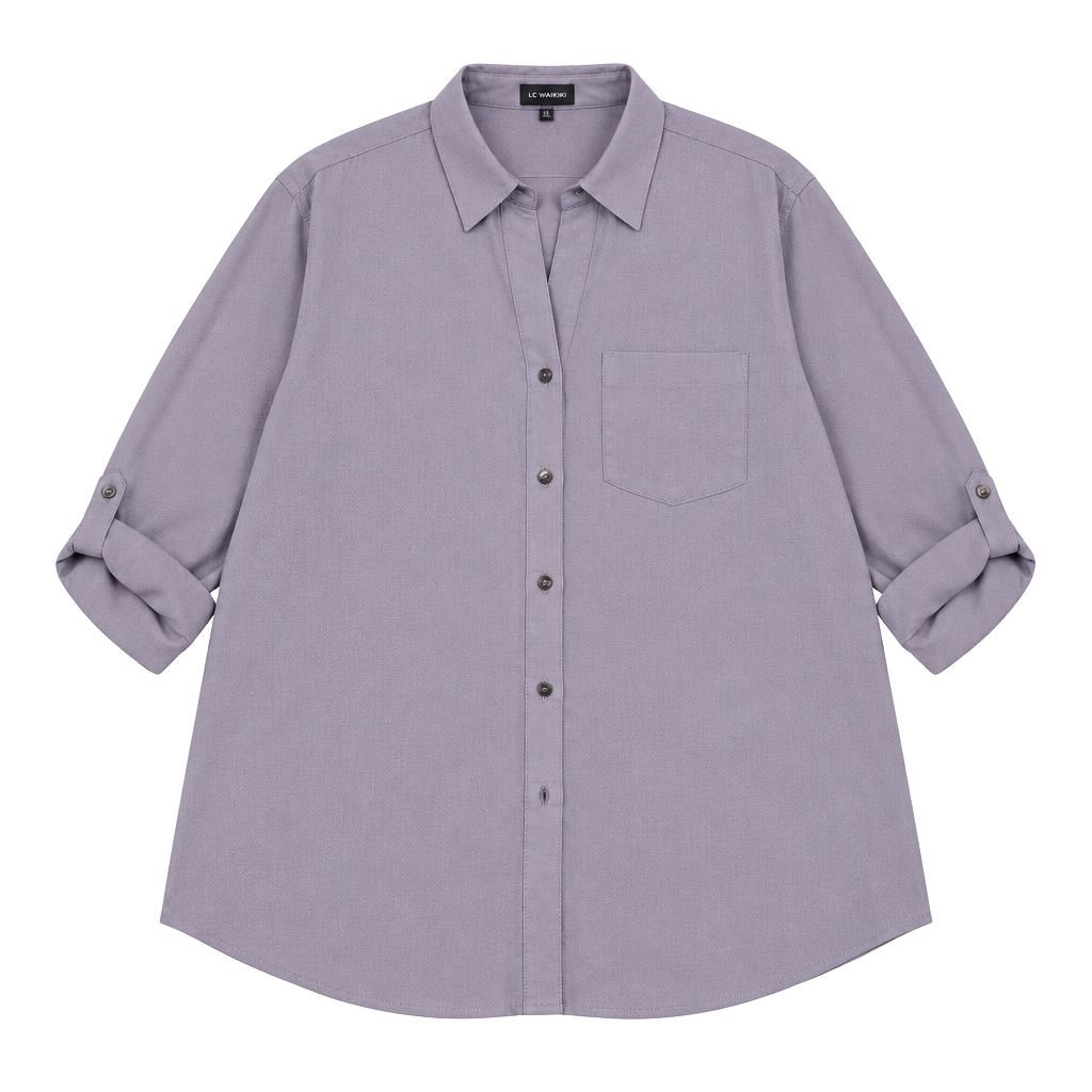 The Limited Button Down Blouse Size XL Purple Long Sleeve Pocket Top 1