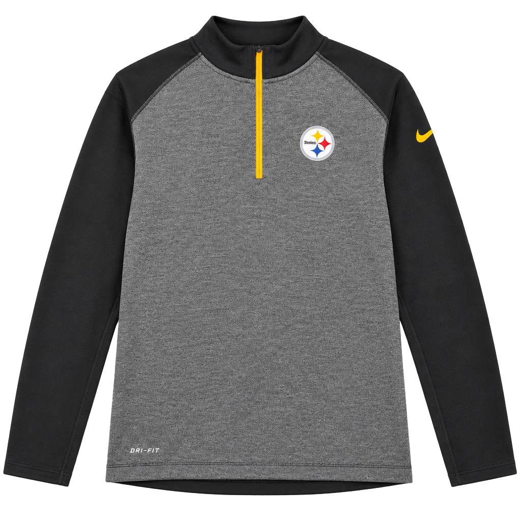 Nike Pittsburgh Steelers Dri-Fit Quarter-Zip Pullover XL Gray Black 1