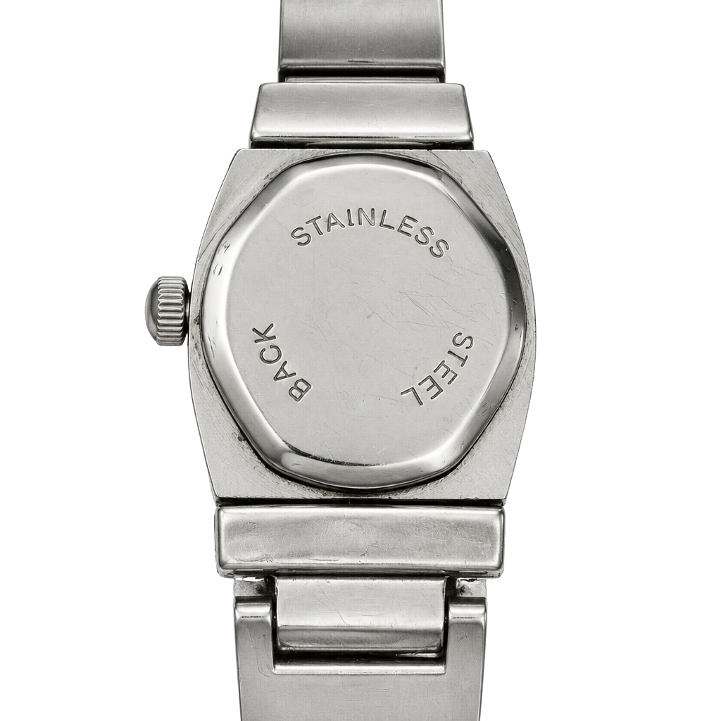 Stainless Steel Quartz Analog Link Bracelet Watch w sliding-face-cover 1
