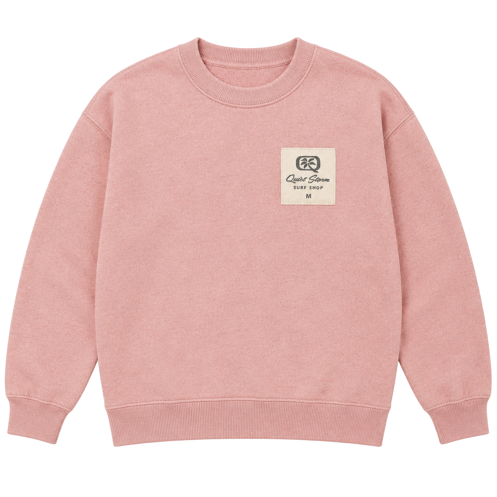 Quiet Storm Surf Shop Local Sweatshirt Size M Pink Embroidered Crewneck 1