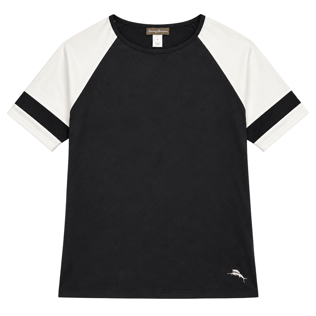 Tommy Bahama Deck Piping Rash Guard Size L Black White - new w tags retail $88! 1